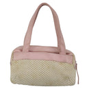 CHANEL Hand Bag Canvas Leather Pink Silver CC Auth bs19432-2