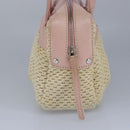 CHANEL Hand Bag Canvas Leather Pink Silver CC Auth bs19432-3