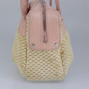 CHANEL Hand Bag Canvas Leather Pink Silver CC Auth bs19432-4