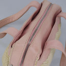 CHANEL Hand Bag Canvas Leather Pink Silver CC Auth bs19432-6