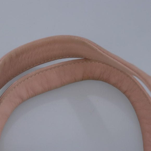 CHANEL Hand Bag Canvas Leather Pink Silver CC Auth bs19432