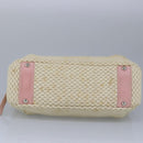 CHANEL Hand Bag Canvas Leather Pink Silver CC Auth bs19432-5