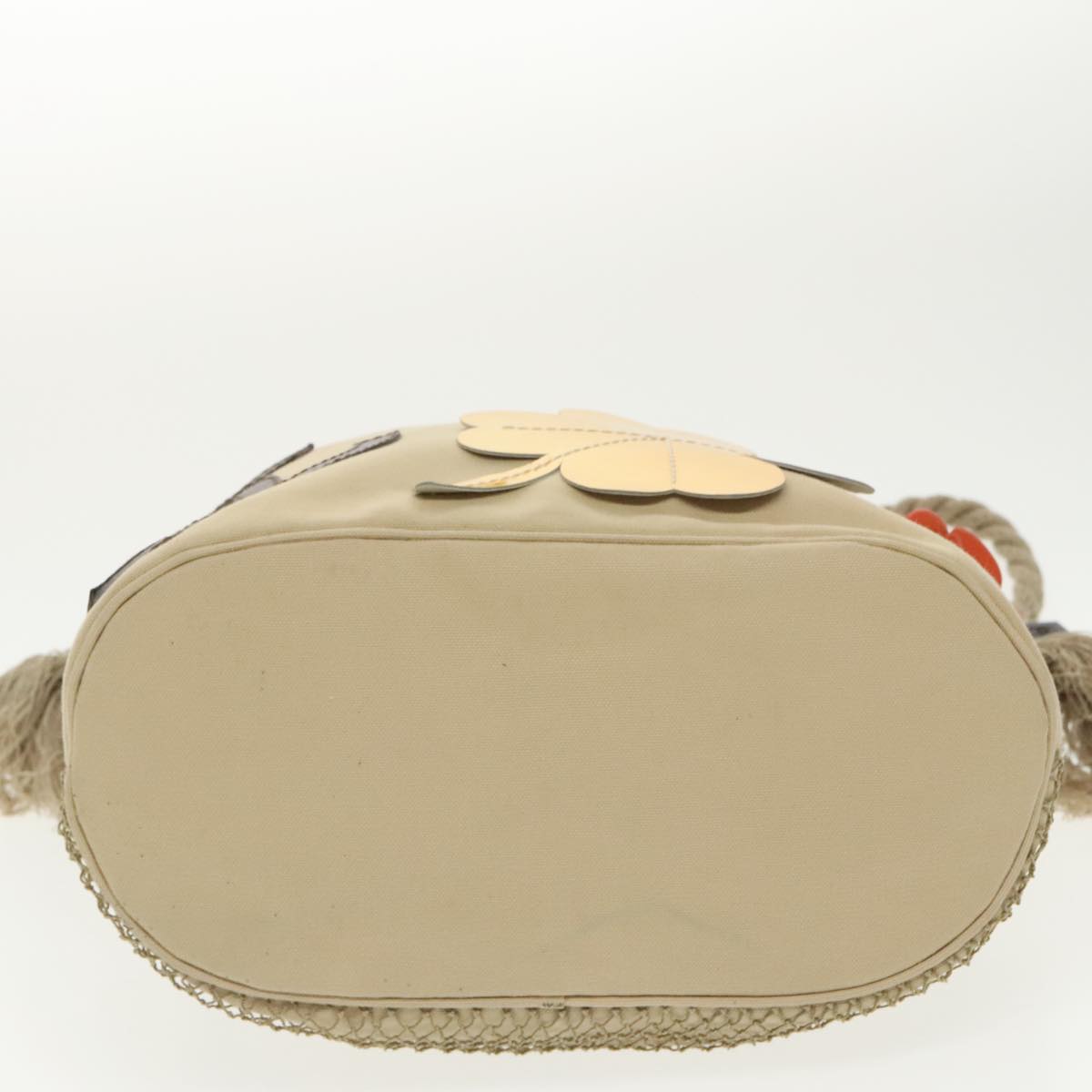 CHANEL Shoulder Bag Canvas Beige CC Auth bs19434