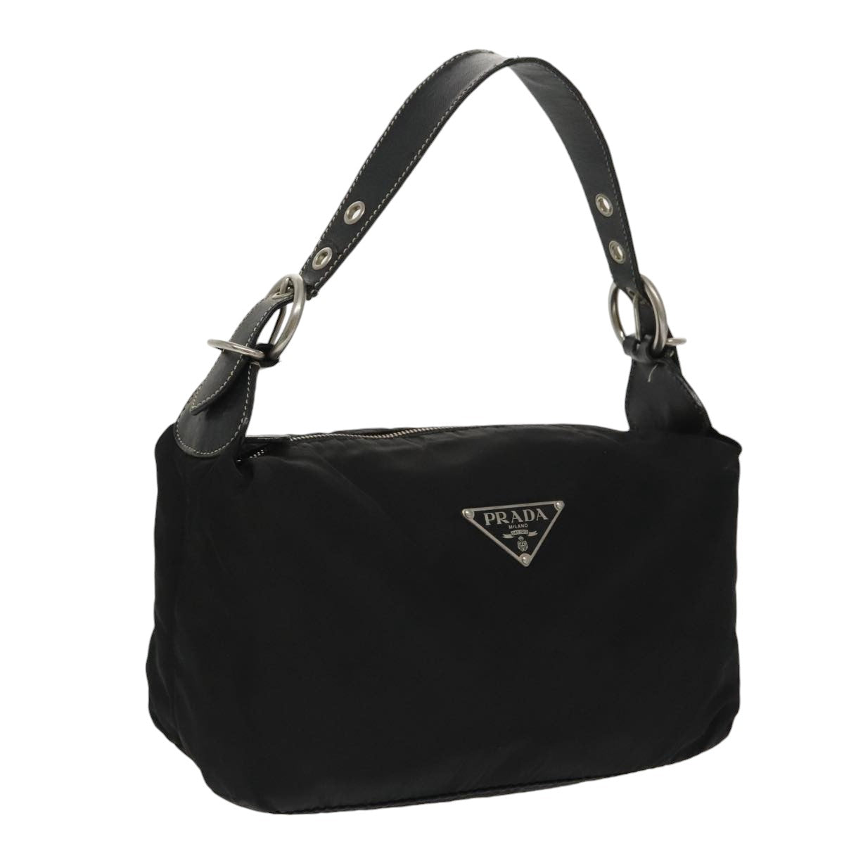 PRADA Hand Bag Nylon Black Auth bs19436