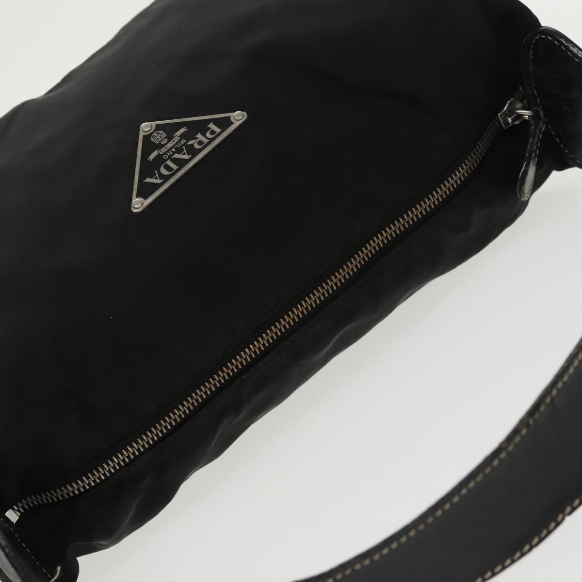 PRADA Hand Bag Nylon Black Auth bs19436