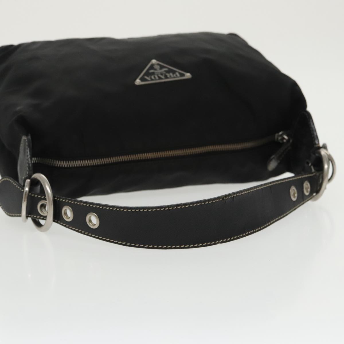 PRADA Hand Bag Nylon Black Auth bs19436