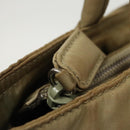 PRADA Tote Bag Nylon Beige Silver Auth bs19437-10