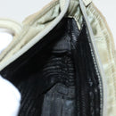 PRADA Tote Bag Nylon Beige Silver Auth bs19437-19