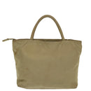 PRADA Tote Bag Nylon Beige Silver Auth bs19437-2