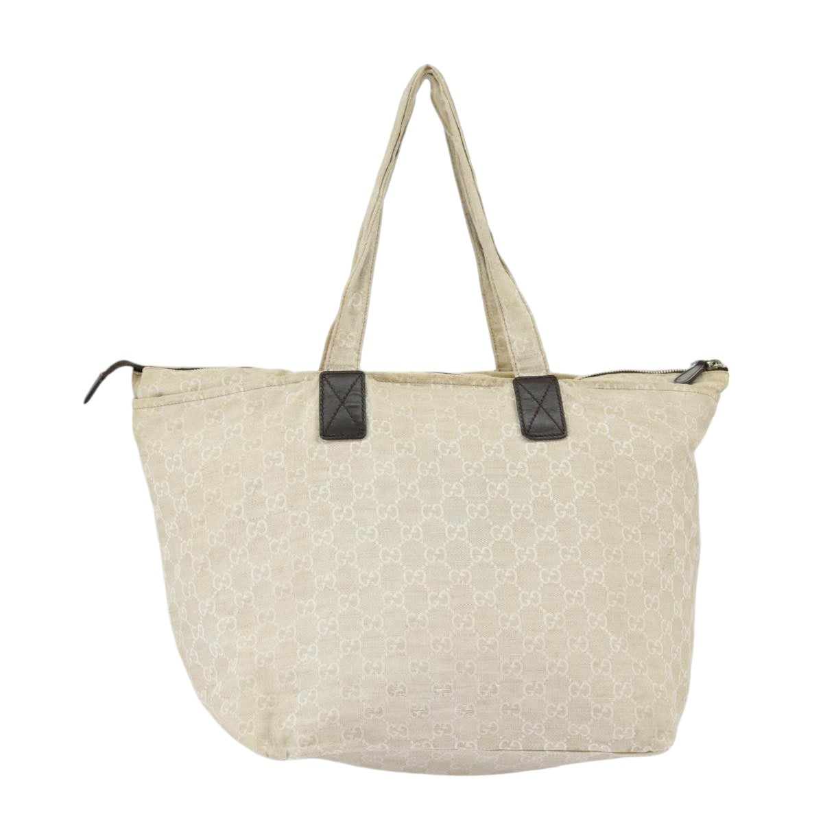 GUCCI GG Canvas Tote Bag Beige Silver 283416 Auth bs19440 - 0