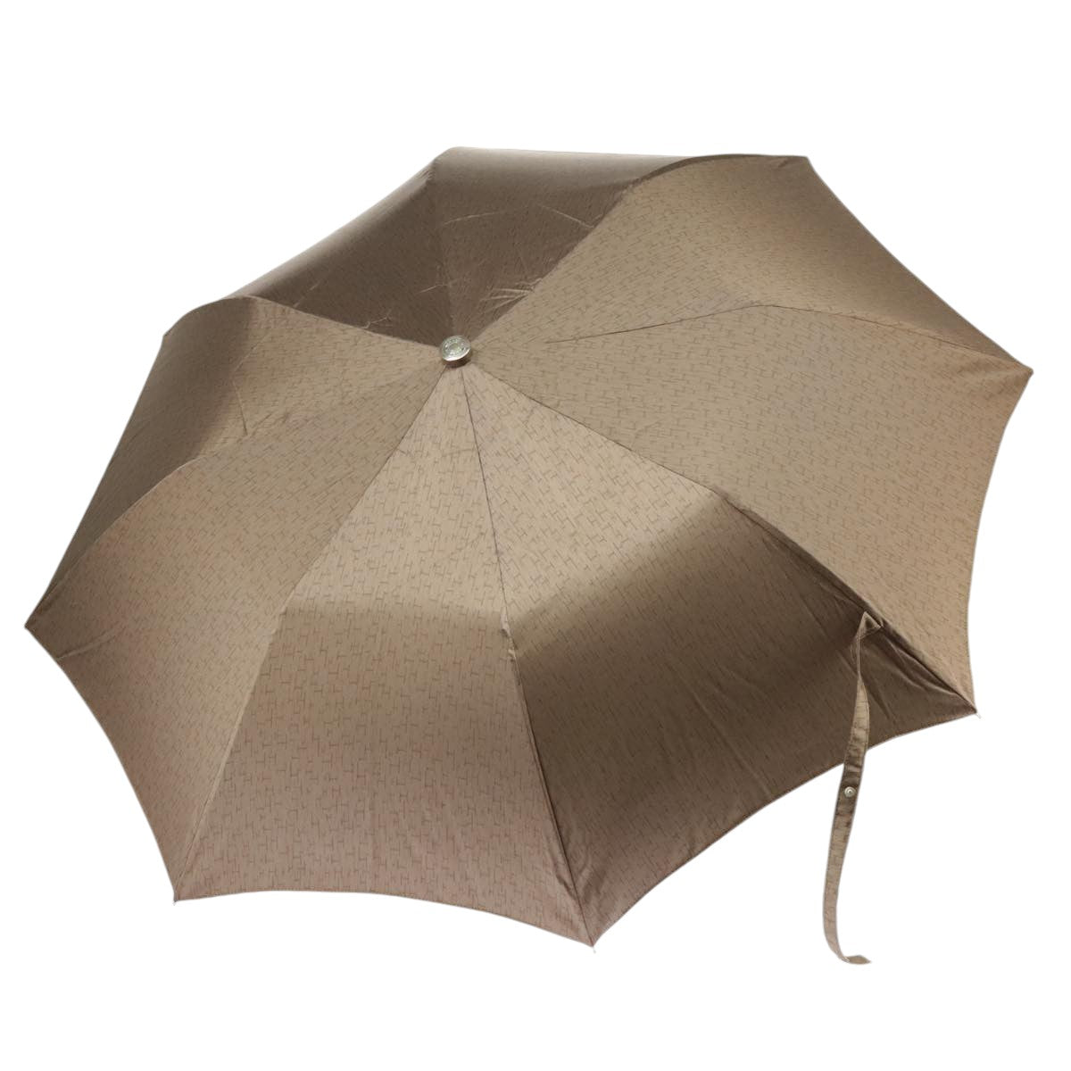 HERMES Umbrella polyester Beige Silver Auth bs19442