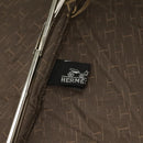 HERMES Umbrella polyester Beige Silver Auth bs19442-17