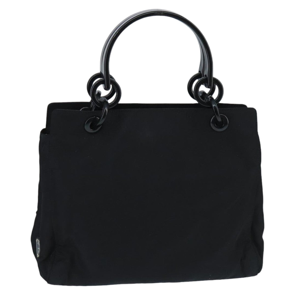 PRADA Hand Bag Nylon Black Auth bs19453