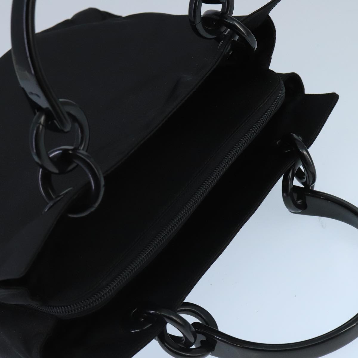 PRADA Hand Bag Nylon Black Auth bs19453