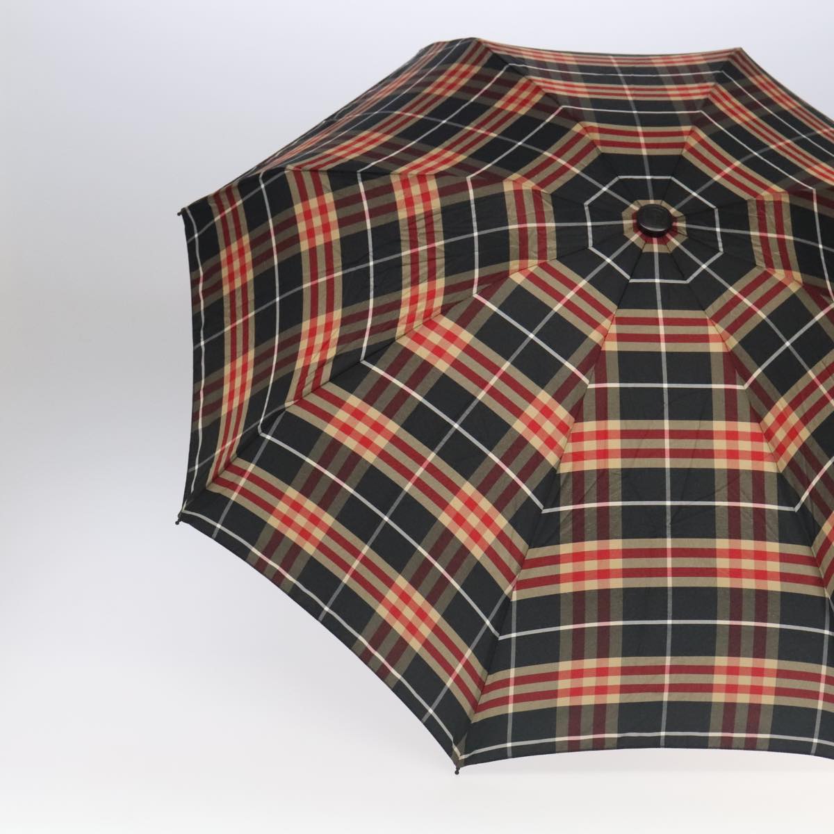 BURBERRY Nova Check Umbrella Nylon 2Set Black Red Gray Auth bs19454