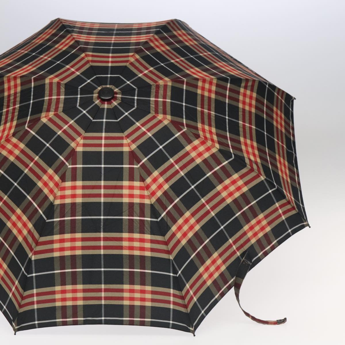 BURBERRY Nova Check Umbrella Nylon 2Set Black Red Gray Auth bs19454