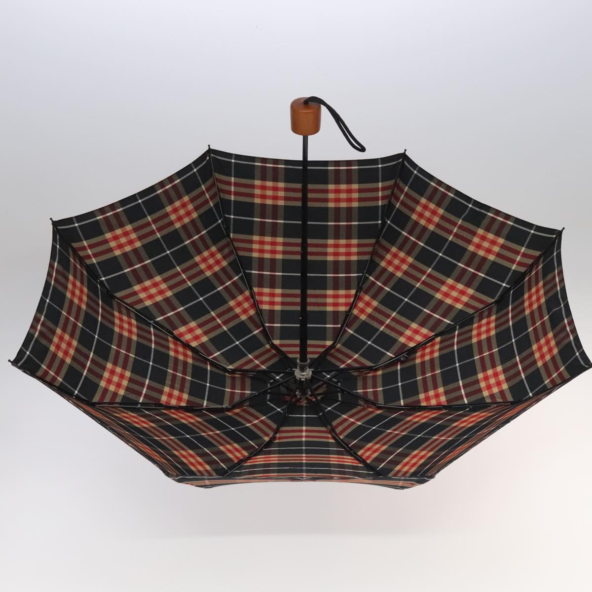 BURBERRY Nova Check Umbrella Nylon 2Set Black Red Gray Auth bs19454