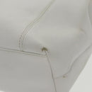 CHANEL Shoulder Bag Caviar Skin White Gold CC Auth bs19456-17