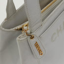 CHANEL Shoulder Bag Caviar Skin White Gold CC Auth bs19456-18