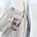 CHANEL Shoulder Bag Caviar Skin White Gold CC Auth bs19456-22