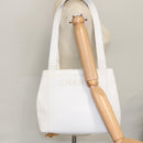 CHANEL Shoulder Bag Caviar Skin White Gold CC Auth bs19456-29