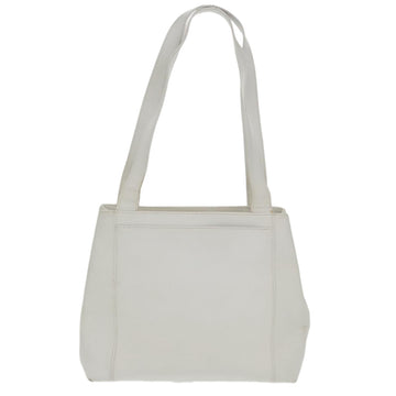 CHANEL Shoulder Bag Caviar Skin White Gold CC Auth bs19456 - 0