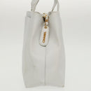 CHANEL Shoulder Bag Caviar Skin White Gold CC Auth bs19456-5