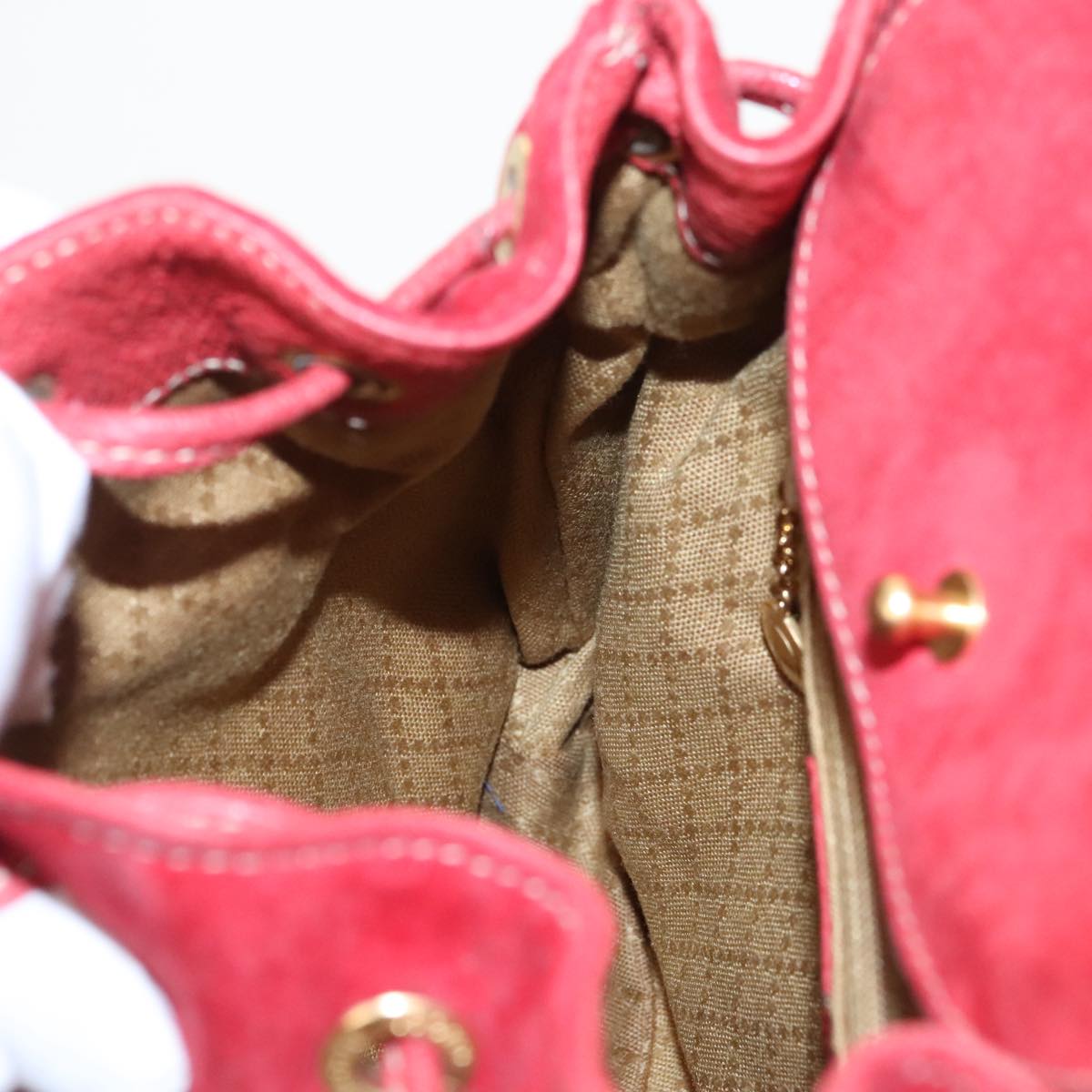 GUCCI Bamboo Backpack Suede Red Gold 003 58 0030 Auth bs19461