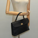 BALLY Hand Bag Leather Black Gold Auth bs19473-21