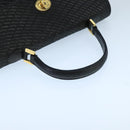 BALLY Hand Bag Leather Black Gold Auth bs19473-7