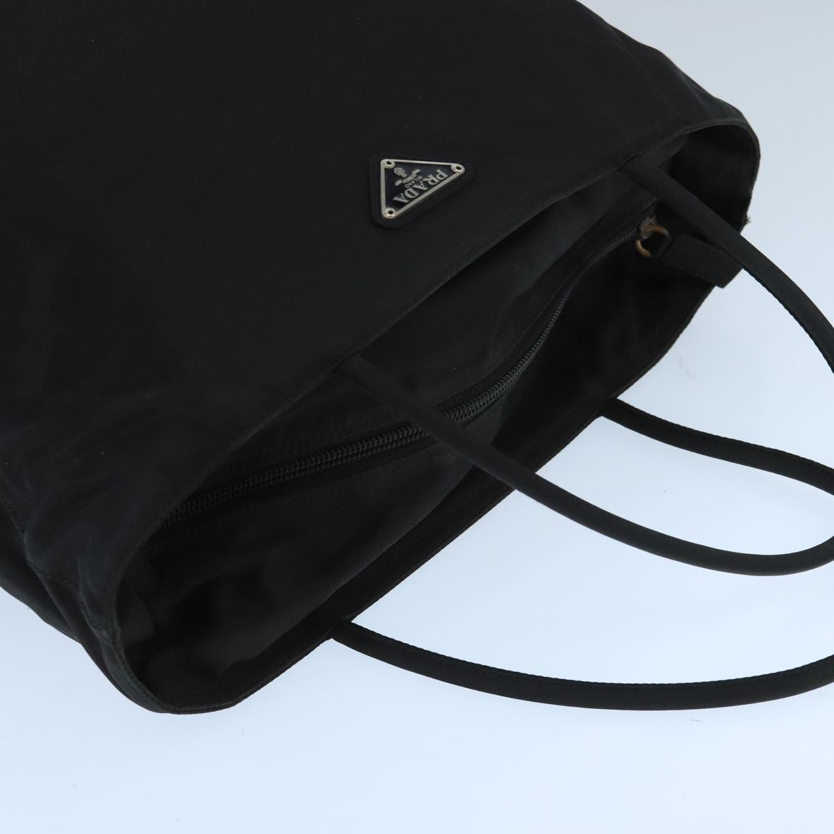 PRADA Hand Bag Nylon Black Auth bs19476