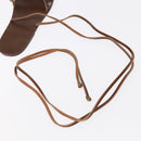 GUCCI Sandals Wood Metal 6 1/2 Brown Gold Silver 563515 Auth bs19479V-13