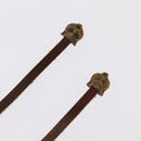 GUCCI Sandals Wood Metal 6 1/2 Brown Gold Silver 563515 Auth bs19479V-14