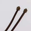 GUCCI Sandals Wood Metal 6 1/2 Brown Gold Silver 563515 Auth bs19479V-27