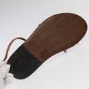 GUCCI Sandals Wood Metal 6 1/2 Brown Gold Silver 563515 Auth bs19479V-6