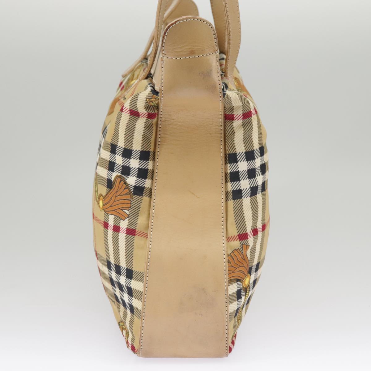 Burberrys Nova Check Tote Bag Canvas Beige Auth bs19486