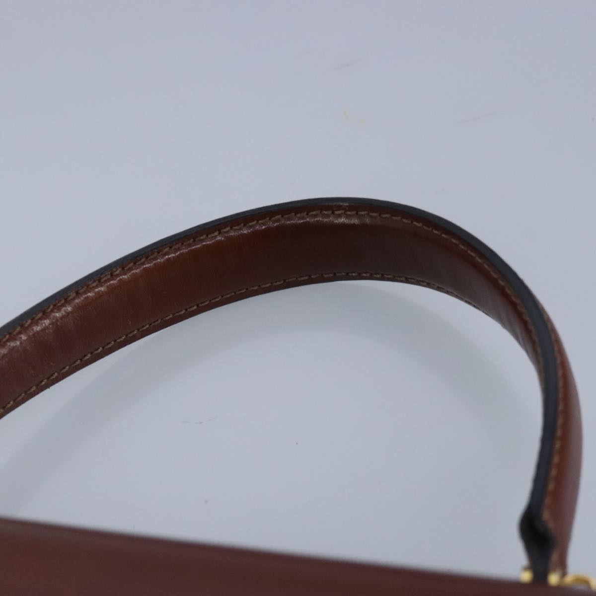 BALLY Hand Bag Leather Brown Gold Auth bs19490