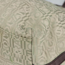 Salvatore Ferragamo Gancini Tote Bag Canvas Green Brown Silver Auth bs19496-9