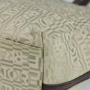 Salvatore Ferragamo Gancini Tote Bag Canvas Green Brown Silver Auth bs19496-15