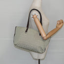 Salvatore Ferragamo Gancini Tote Bag Canvas Green Brown Silver Auth bs19496-20