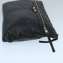 BALENCIAGA Clutch Bag Leather Black Silver 273023 Auth bs19499-3