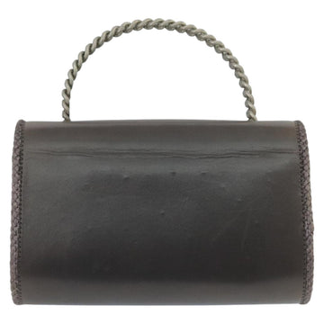 BALLY Hand Bag Leather Gray Auth bs19504 - 0