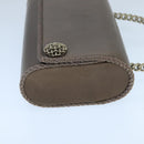BALLY Hand Bag Leather Gray Auth bs19504-3