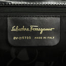 Salvatore Ferragamo Tote Bag Canvas Black Gold Auth bs19507-12