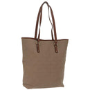 Salvatore Ferragamo Gancini Tote Bag PVCCanvas Brown Gold Auth bs19508-1