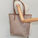 Salvatore Ferragamo Gancini Tote Bag PVCCanvas Brown Gold Auth bs19508-22