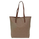 Salvatore Ferragamo Gancini Tote Bag PVCCanvas Brown Gold Auth bs19508-2