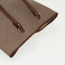 Salvatore Ferragamo Gancini Tote Bag PVCCanvas Brown Gold Auth bs19508-5