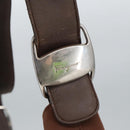 Salvatore Ferragamo Shoulder Bag Canvas Leather Brown Silver Auth bs19509-17