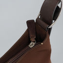 Salvatore Ferragamo Shoulder Bag Canvas Leather Brown Silver Auth bs19509-10